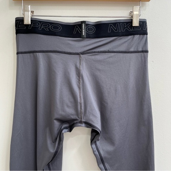 Nike Men's Pro Dri-Fit 3/4 Length Training Tights Gray Size Medium - Picture 5 of 12